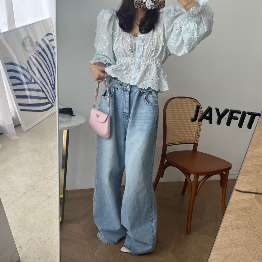 재고 있음 작은 대중 달콤함 품격 셔츠 상세 이미지 15