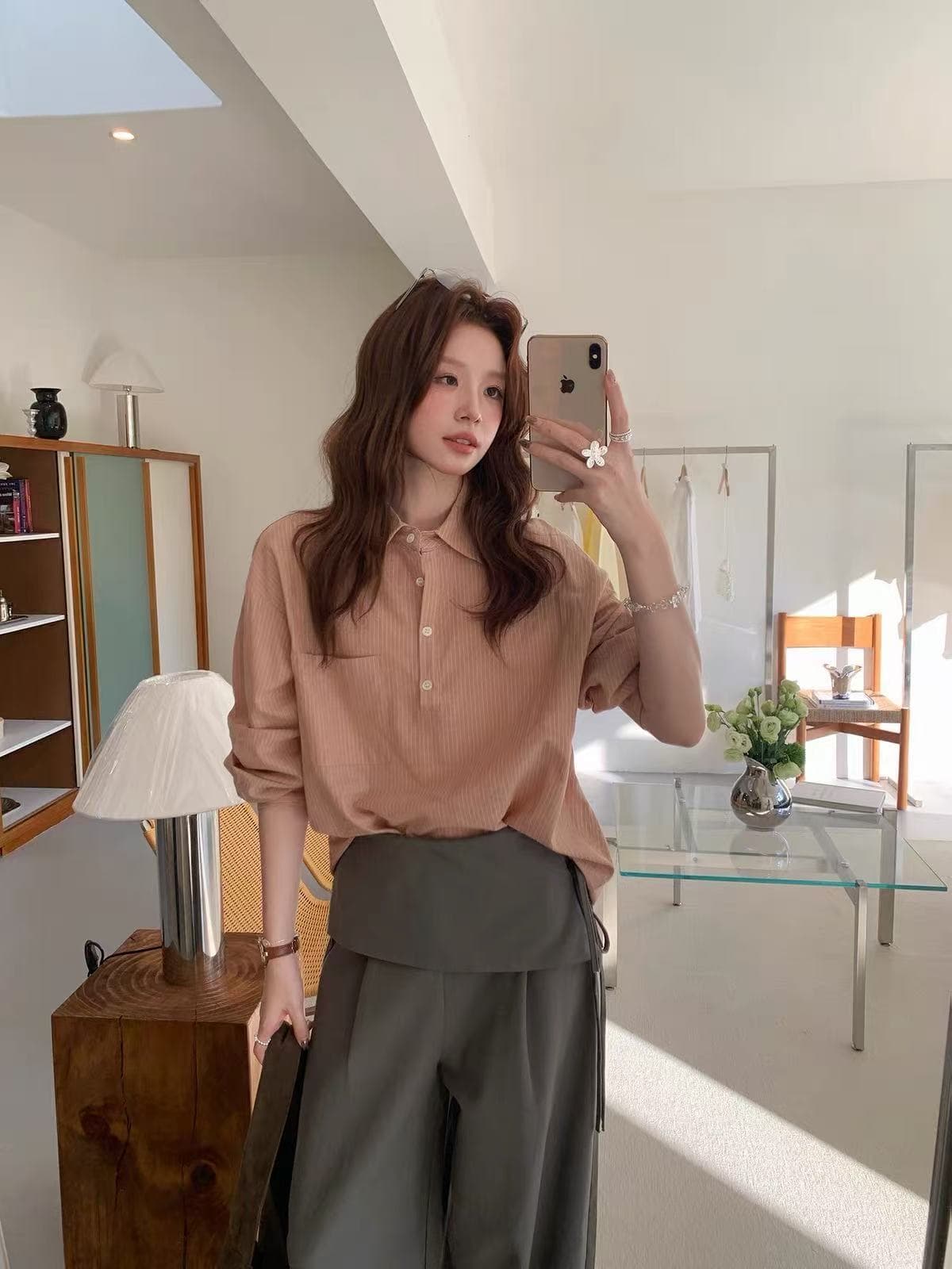 미니멀리즘 일본식 스트라이프 셔츠 26 가을 긴팔 맨위
