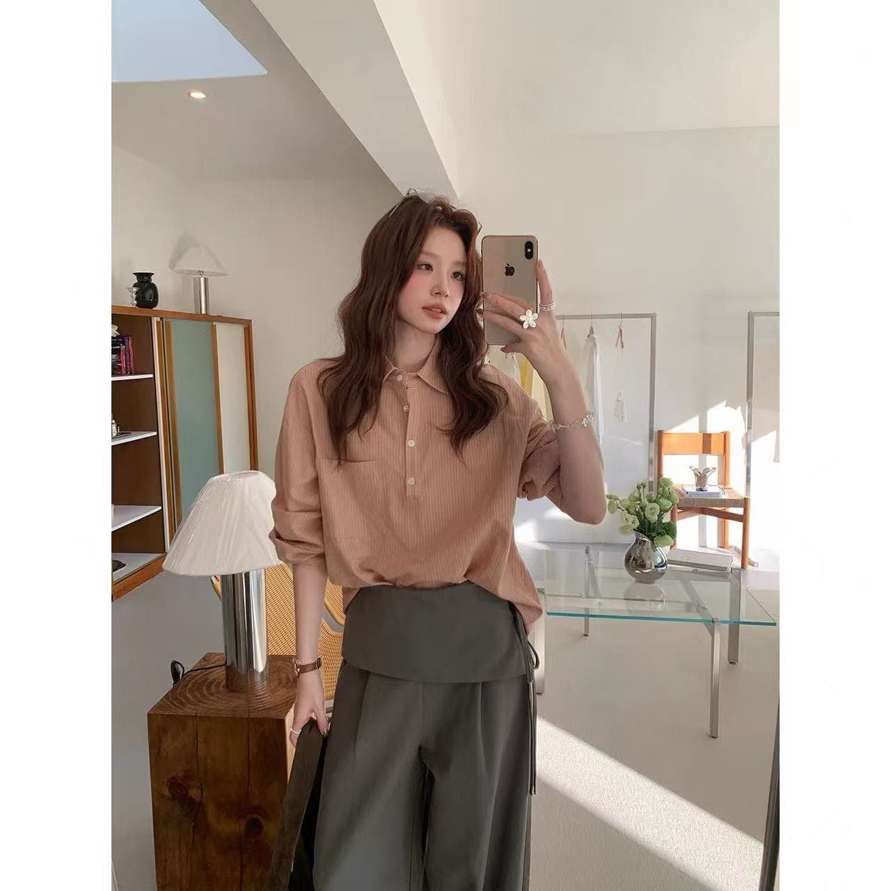 미니멀리즘 일본식 스트라이프 셔츠 26 가을 긴팔 맨위 이미지 2