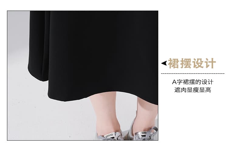 실사 봄 여름 새로운 슬림해 보이는 다용도 한국 스타일 단색 작은 검은 드레스 정장 반신 치마 검정색 상세 이미지 9