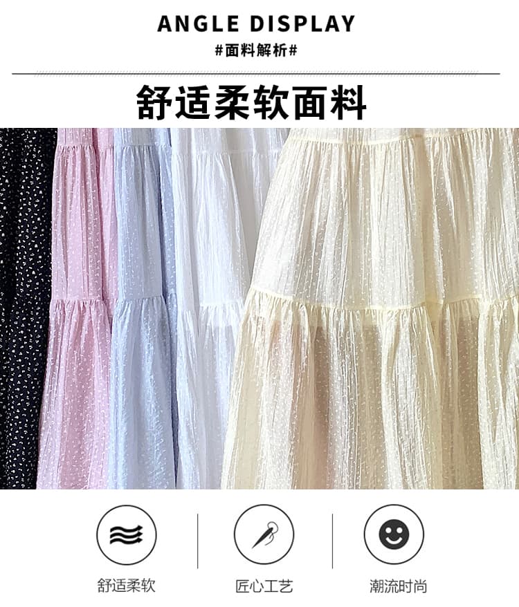 실사 새로운 꽃무늬 표지 고기 슬림해 보이는 캐주얼 패션 케이크 드레스 안감 한 마디 반신 스커트 우산 치마 상세 이미지 6