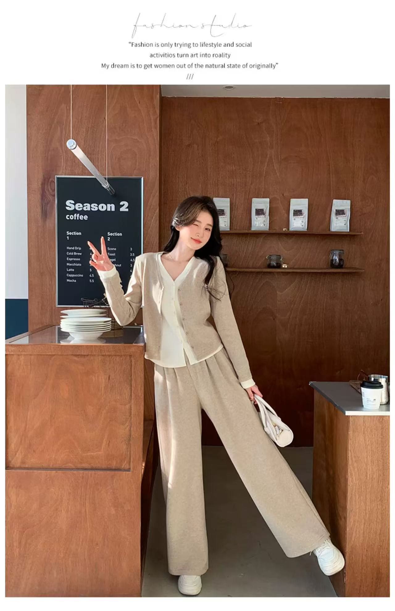 가을 겨울 새로운 니트 가짜 2 피스 슈트 모유 수유 작은 키 몸매 가꾸기 슬림해 보이는 나가라. 먹이주기 의류 이미지 2