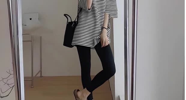 여름 나가라. 루즈핏 스트라이프 먹이주기 맨위 상세 이미지 13