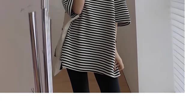 여름 나가라. 루즈핏 스트라이프 먹이주기 맨위 상세 이미지 17
