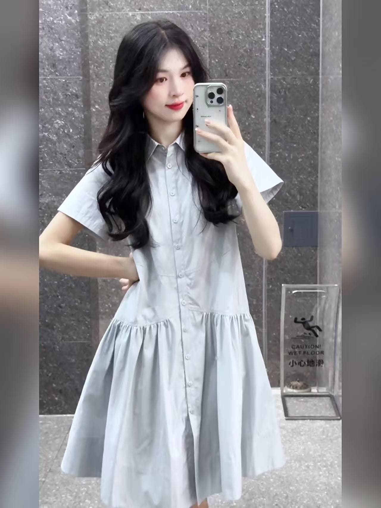 새로운 학원 스타일 파란색 수유 드레스 작은 청신 달콤함 연령 감소 작은 키 나가라. 먹이주기 드레스 이미지 2