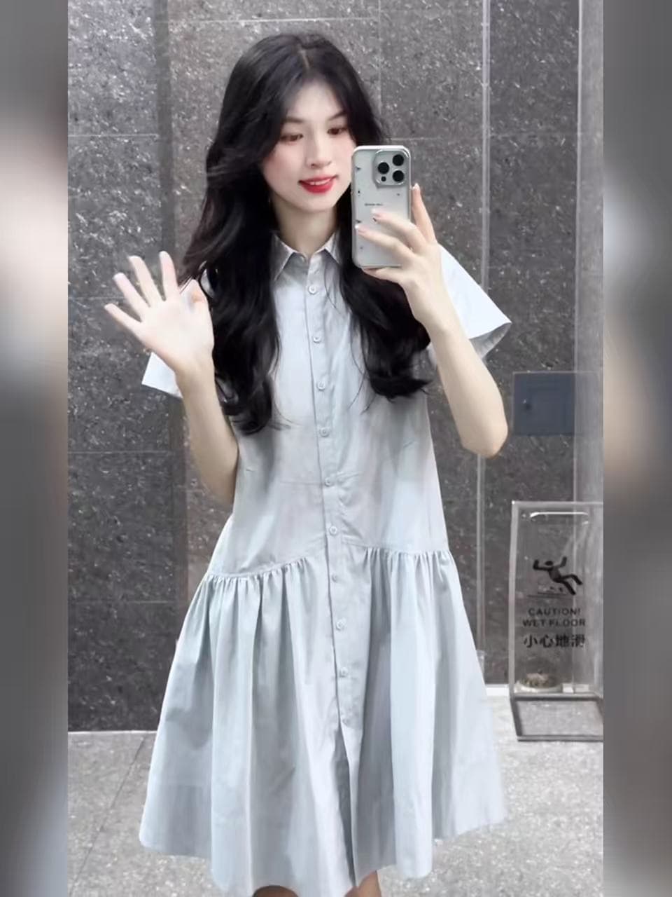 새로운 학원 스타일 파란색 수유 드레스 작은 청신 달콤함 연령 감소 작은 키 나가라. 먹이주기 드레스 이미지 3