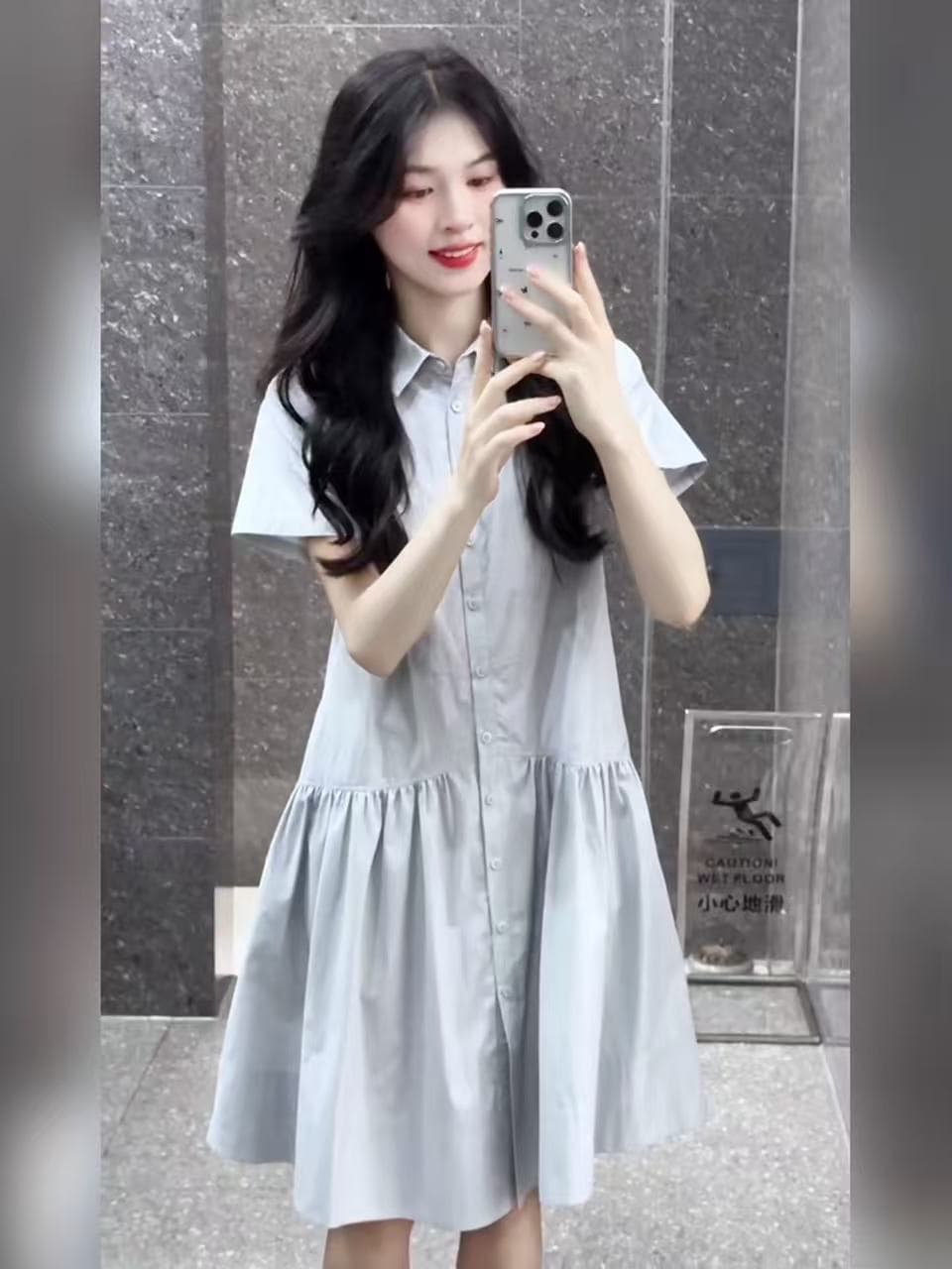 새로운 학원 스타일 파란색 수유 드레스 작은 청신 달콤함 연령 감소 작은 키 나가라. 먹이주기 드레스 이미지 4