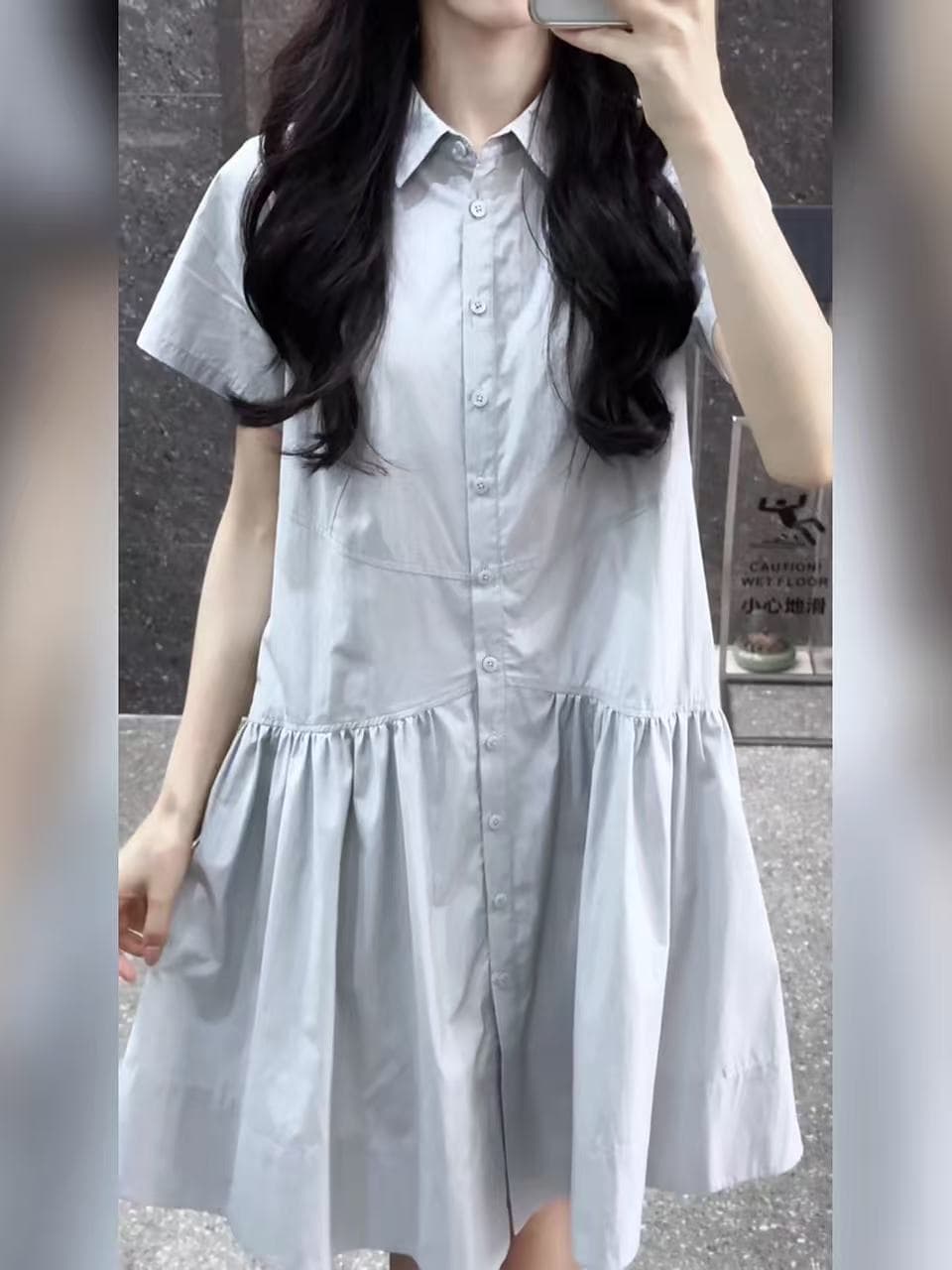 새로운 학원 스타일 파란색 수유 드레스 작은 청신 달콤함 연령 감소 작은 키 나가라. 먹이주기 드레스 상세 이미지 7