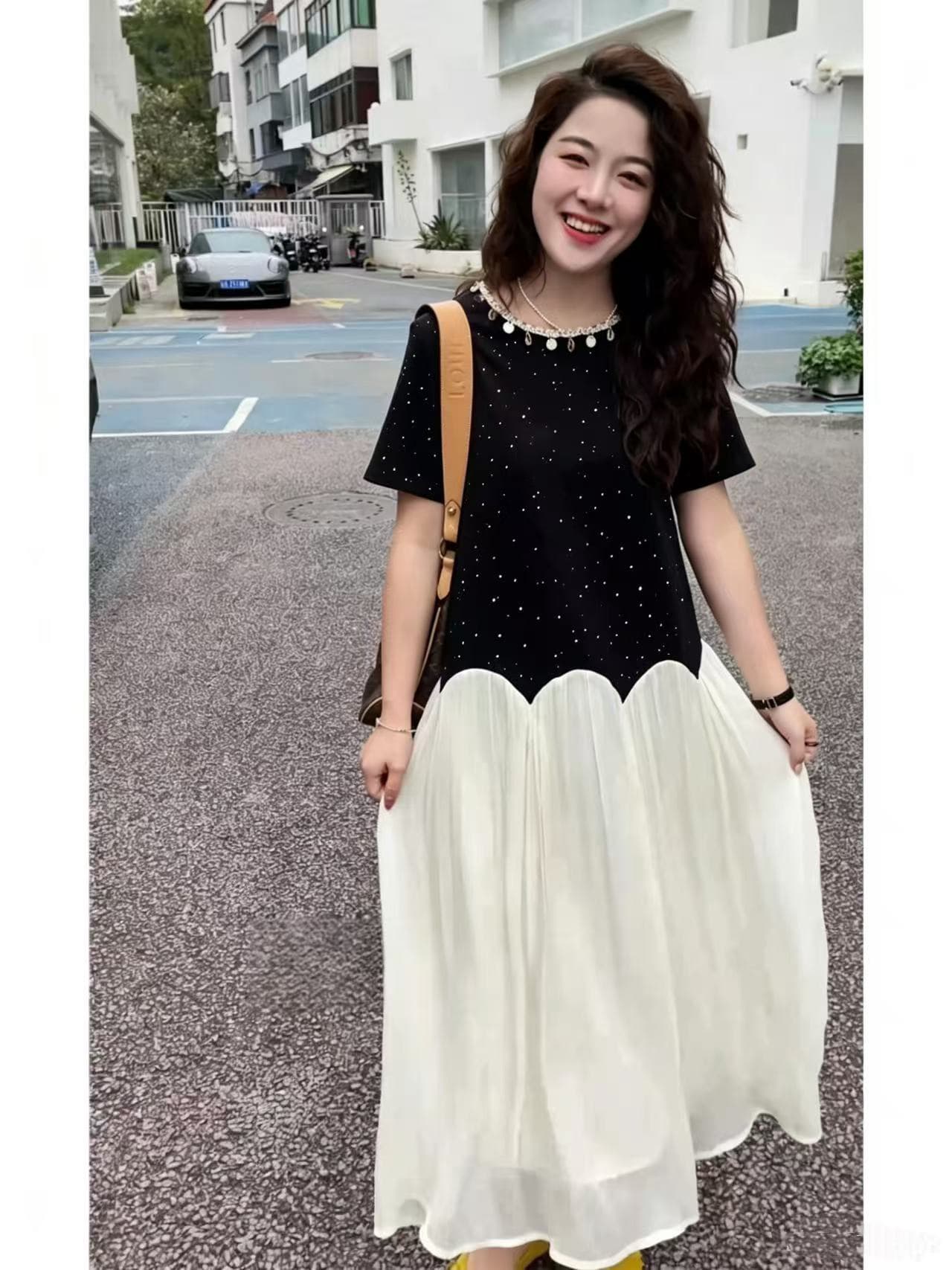 새로운 루즈핏 표지 넓적 다리 슬림해 보이는 수유 드레스 프랑스식 품격 작은 검은 드레스 이미지 4