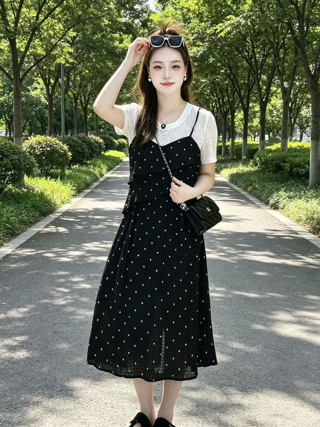 여름 새로운 패션 캐주얼 꽃무늬 수유 드레스 불규칙 레이스 디자인 센스 나가라. 먹이주기 드레스 상세 이미지 9