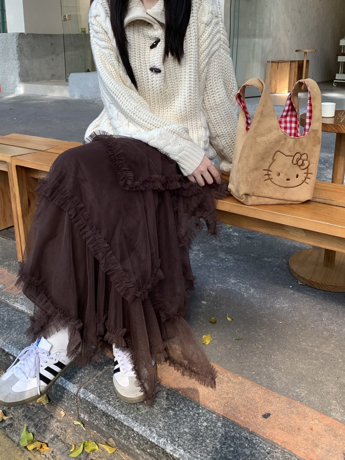 실사 정가 프랑스식 궁정 바람 망사 패치워크 반신 스커트 여성 디자인 센스 불규칙 퍼프 A라인 스커트 어린이 상세 이미지 22