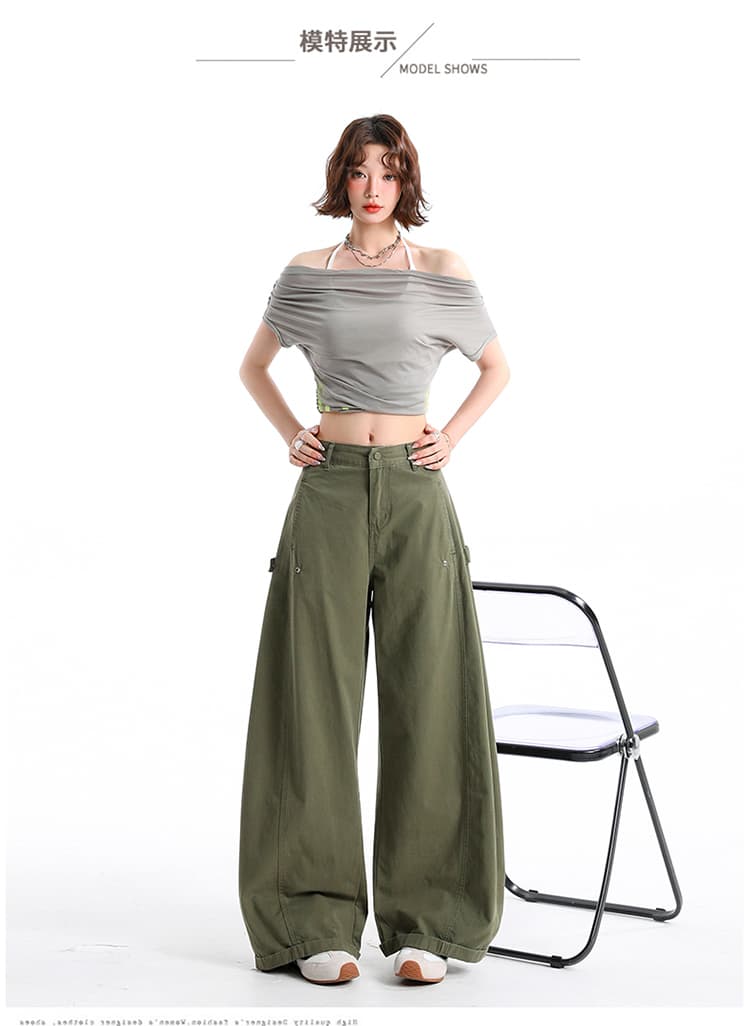 실사 캐주얼 워크웨어 팬츠 넓은 다리 청바지 여성 봄 로우 웨이스트 루즈핏 느긋한 레트로 슬림해 보이는 스트레이트 팬츠 상세 이미지 30