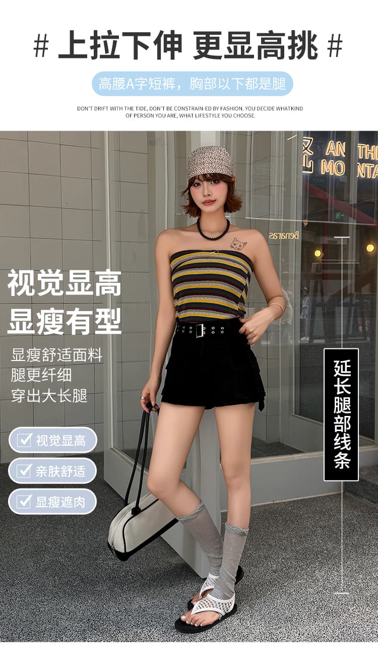 아메리칸 핫걸 높음 거리 스트레이트 넓은 다리 데님 반바지 여성 여름 새로운 워싱 레트로 기타 주머니 워크웨어 뜨거운 상세 이미지 7