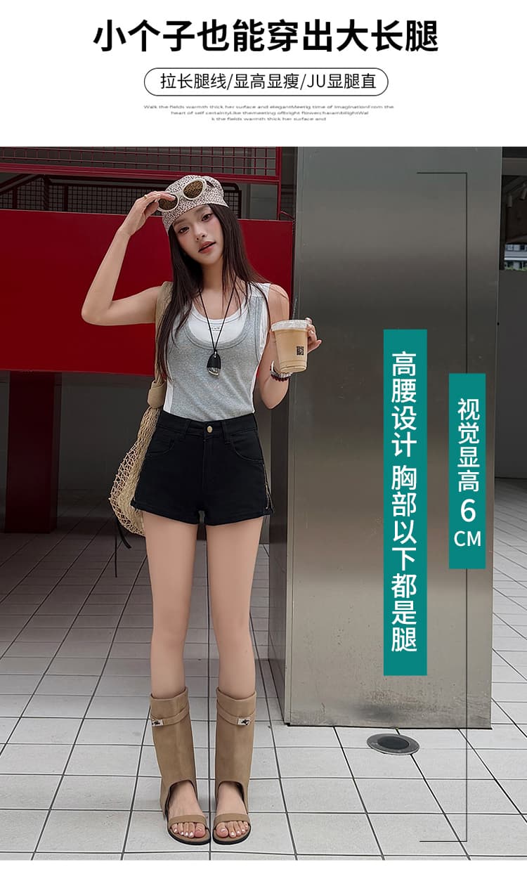 핫걸 타이트 데님 반바지 여성 새로운 측면 지퍼 로우 웨이스트 섹시함 타이트 스커트 핫 바지 상세 이미지 6