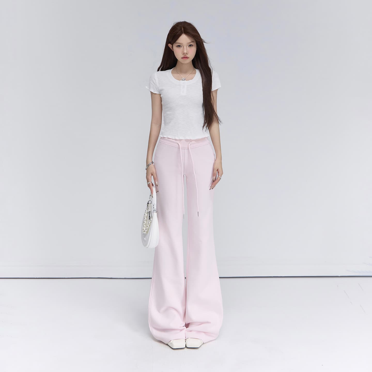 도파민 진짜 루즈핏 도루 가을 센스 몸매 가꾸기 나팔 캐주얼 바닥 청소 넓은 다리 여성 이미지 3