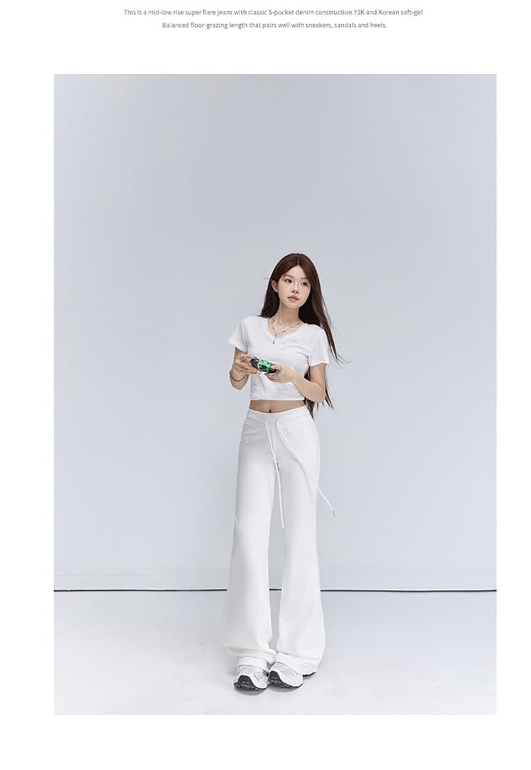 도파민 진짜 루즈핏 도루 가을 센스 몸매 가꾸기 나팔 캐주얼 바닥 청소 넓은 다리 여성 상세 이미지 2