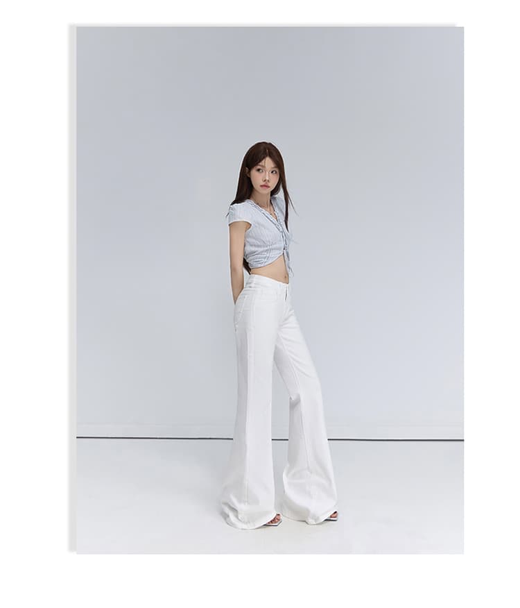 가을 겨울 새로운 카모플라주 데님 긴 바지 여성 아메리칸 로우 웨이스트 루즈핏 다용도 아니요 막대기 다리 넓은 다리 라 상세 이미지 22