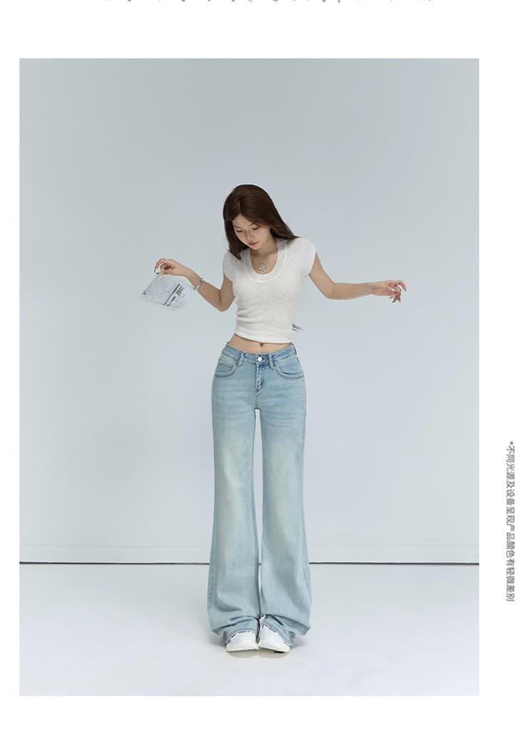 가을 겨울 새로운 카모플라주 데님 긴 바지 여성 아메리칸 로우 웨이스트 루즈핏 다용도 아니요 막대기 다리 넓은 다리 라 상세 이미지 2