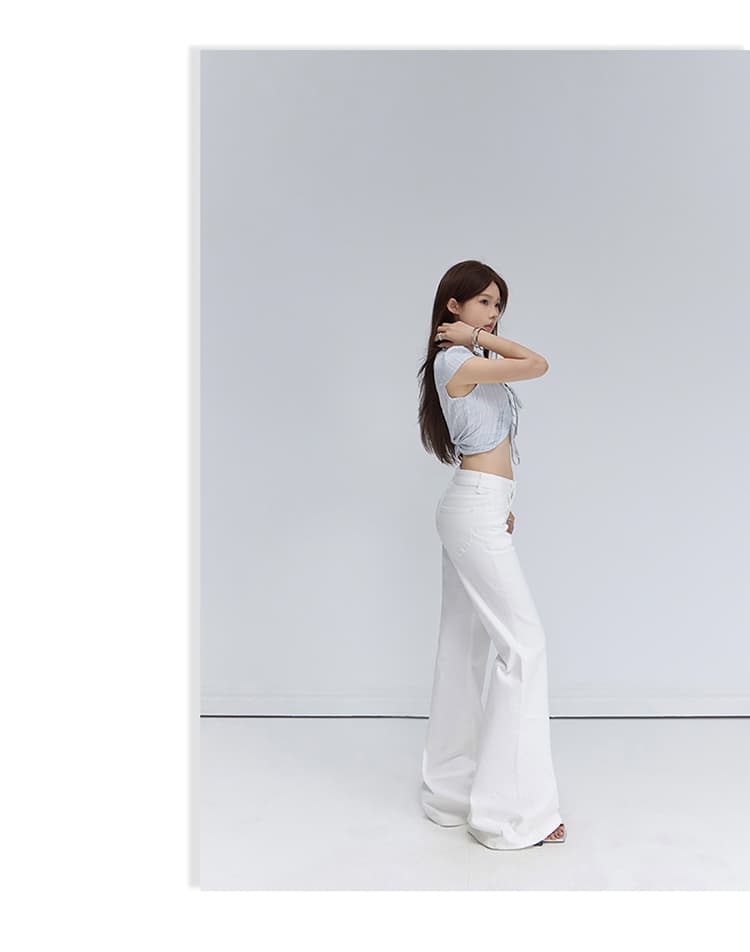 가을 겨울 새로운 카모플라주 데님 긴 바지 여성 아메리칸 로우 웨이스트 루즈핏 다용도 아니요 막대기 다리 넓은 다리 라 상세 이미지 23