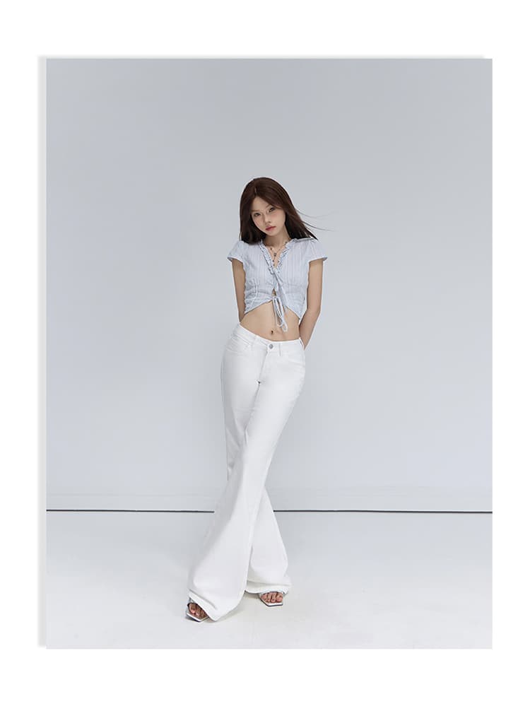 가을 겨울 새로운 카모플라주 데님 긴 바지 여성 아메리칸 로우 웨이스트 루즈핏 다용도 아니요 막대기 다리 넓은 다리 라 상세 이미지 25