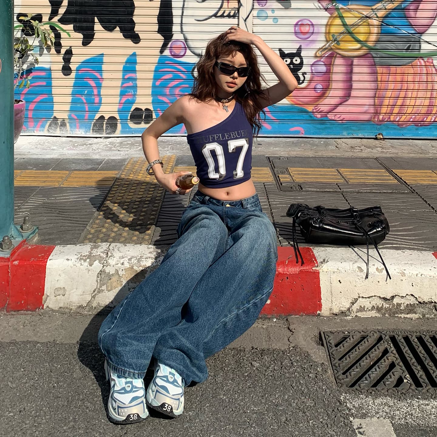 레트로 루즈핏 와이드 레그 팬츠 워크웨어 팬츠 다용도 모통이 칼 바지 청바지 여성 2026 새로운 이미지 4