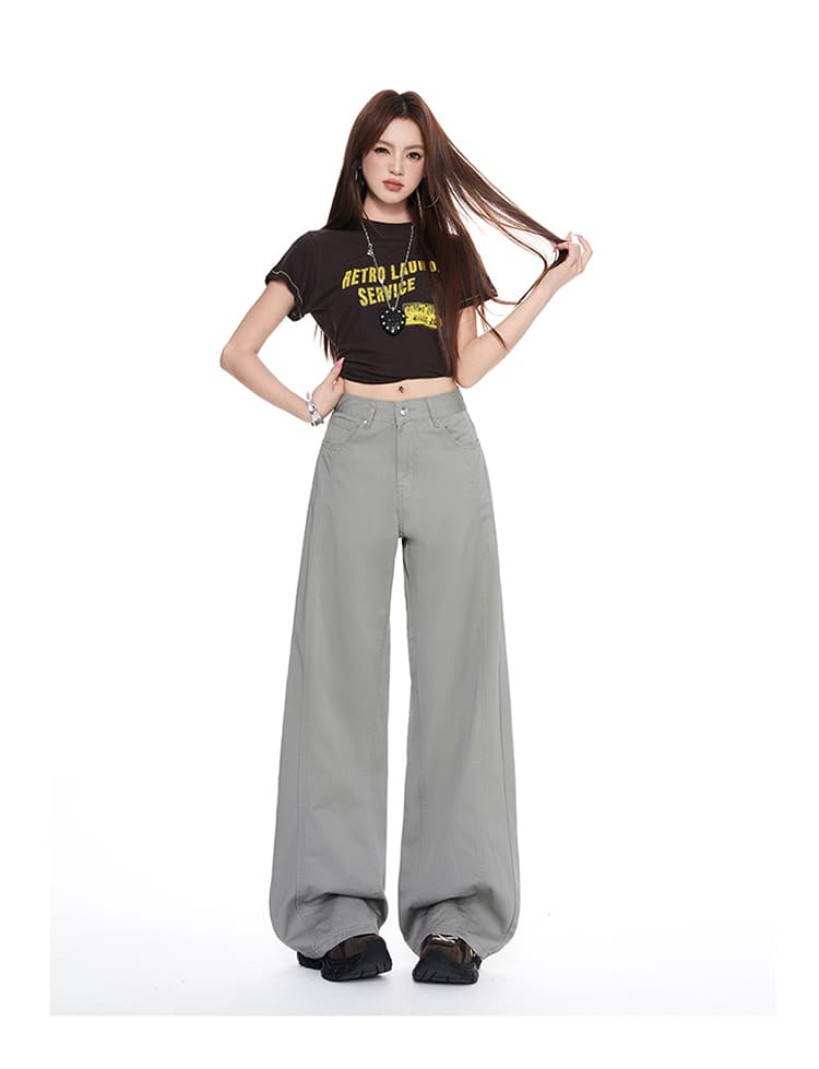 이른 가을 화이트 청바지 여성 하이 웨이스트 청바지 여성 2026 년 가을 새로운 루즈핏 슬림해 보이는 다용도 와이드 레그 팬츠 상세 이미지 40