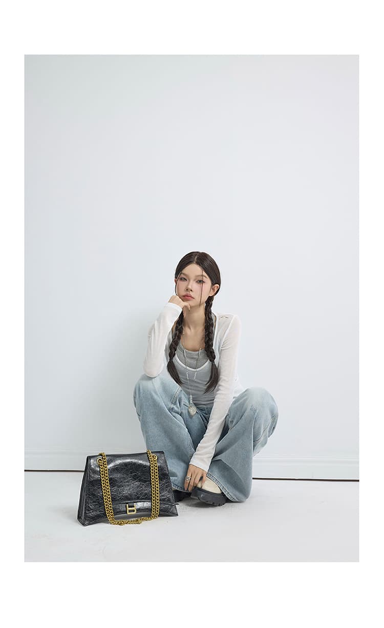2026 가을 겨울 새로운 워싱 고양이 반드시 데님 와이드 레그 팬츠 아메리칸 하이웨이스트 도루 센스 바닥 청소 마 오래된 상세 이미지 17