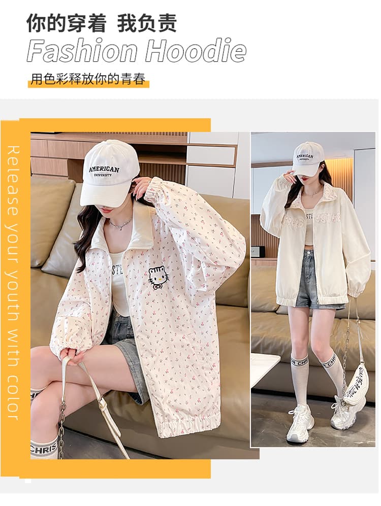 2026 가을 디자인 센스 새로운 한국 스타일 작은 꽃무늬 자수 양면 착용 재킷 자켓 루즈핏 종류 연령 감소 트렌디 상세 이미지 3