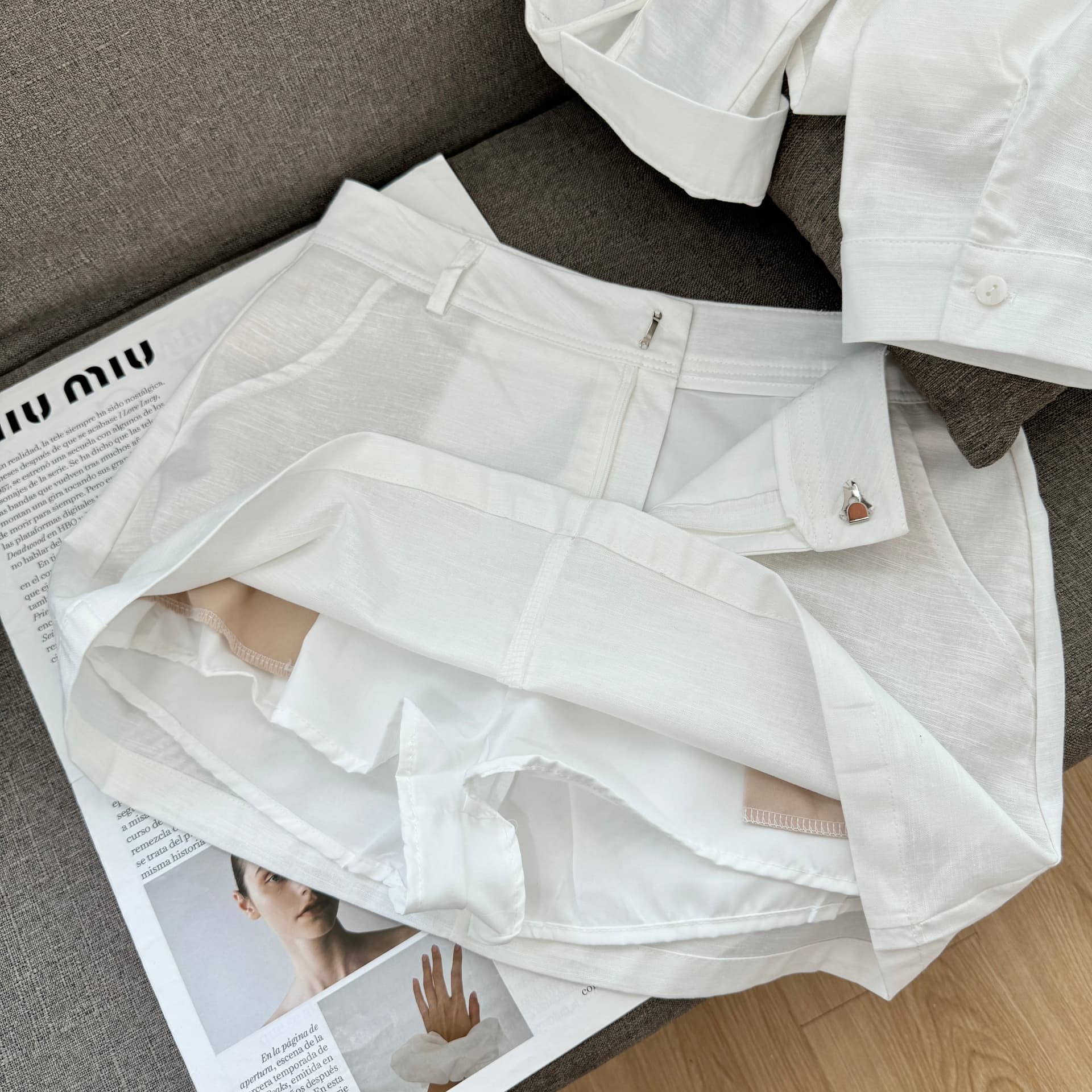 5werkwen 지능 산소 센스 셔츠 새로운 색상 추가 1oo 아마 허리 수축 디스플레이 슬림 지혜 센스 셔츠 스타일 재킷 이미지 4