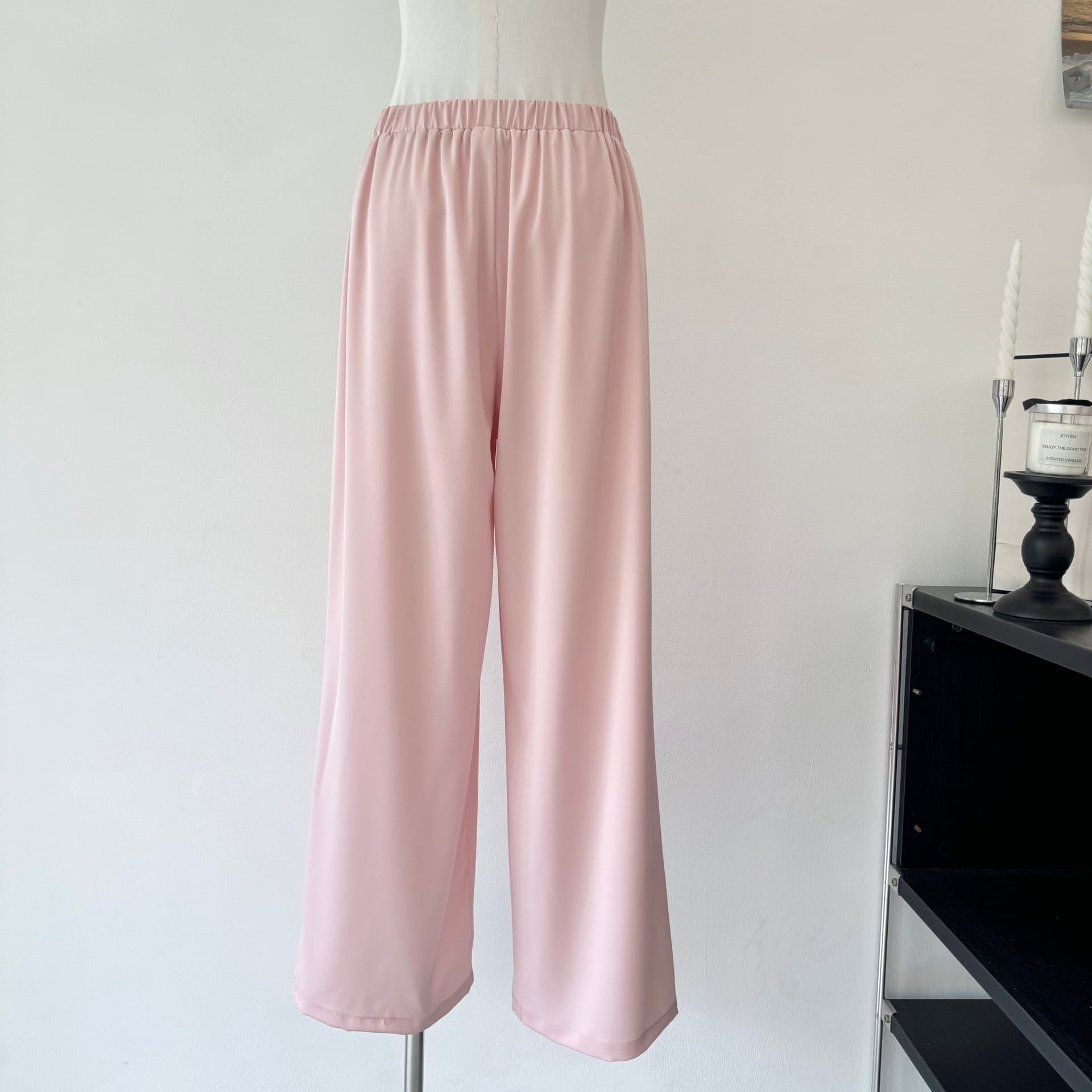 jmshop 산소 바지 화이트 아세트산 와이드 레깅스 바지 여름 얇은 스타일 도루 피하다. 차가운 바지 스트레이트 캐주얼 바지 상세 이미지 8