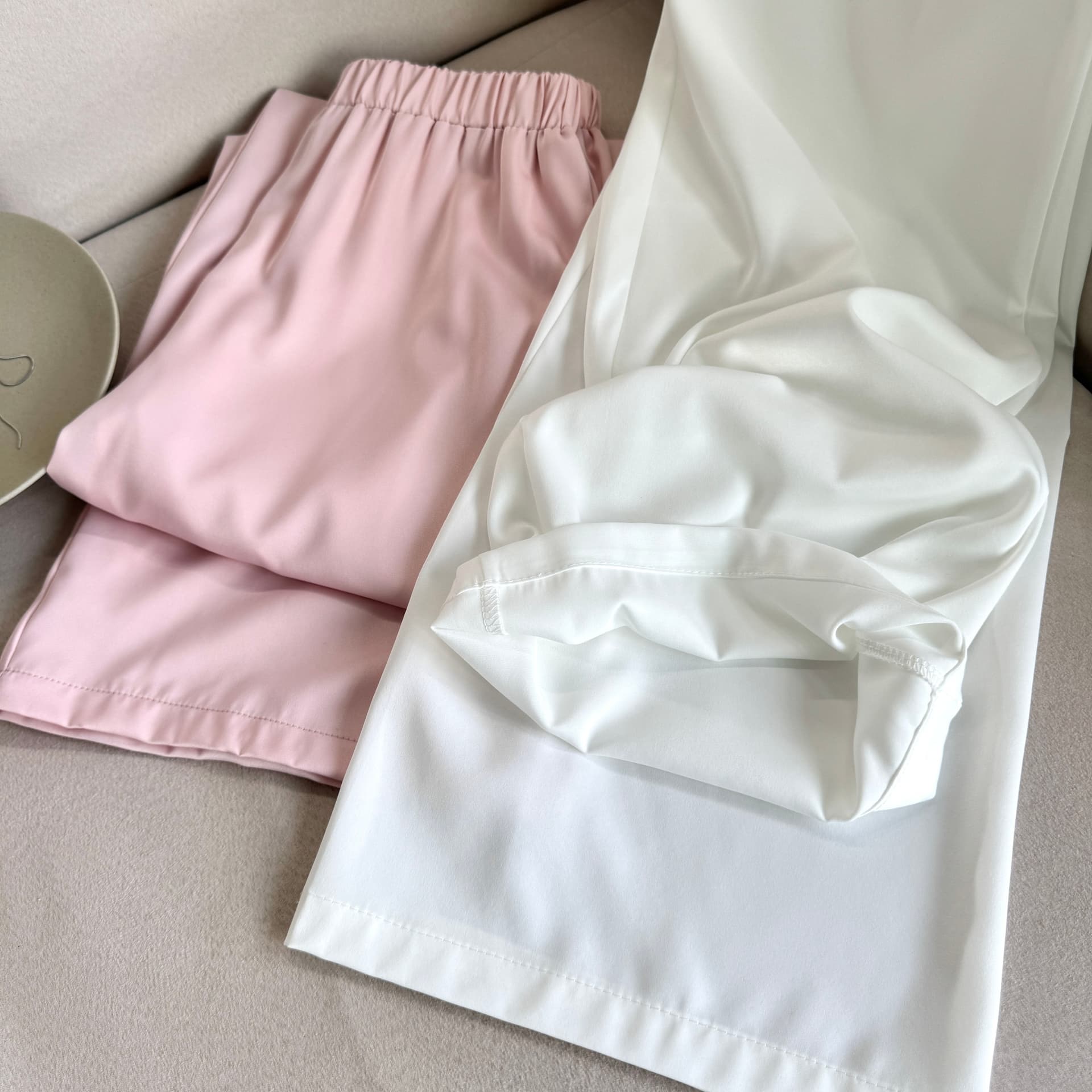 jmshop 산소 바지 화이트 아세트산 와이드 레깅스 바지 여름 얇은 스타일 도루 피하다. 차가운 바지 스트레이트 캐주얼 바지 상세 이미지 10