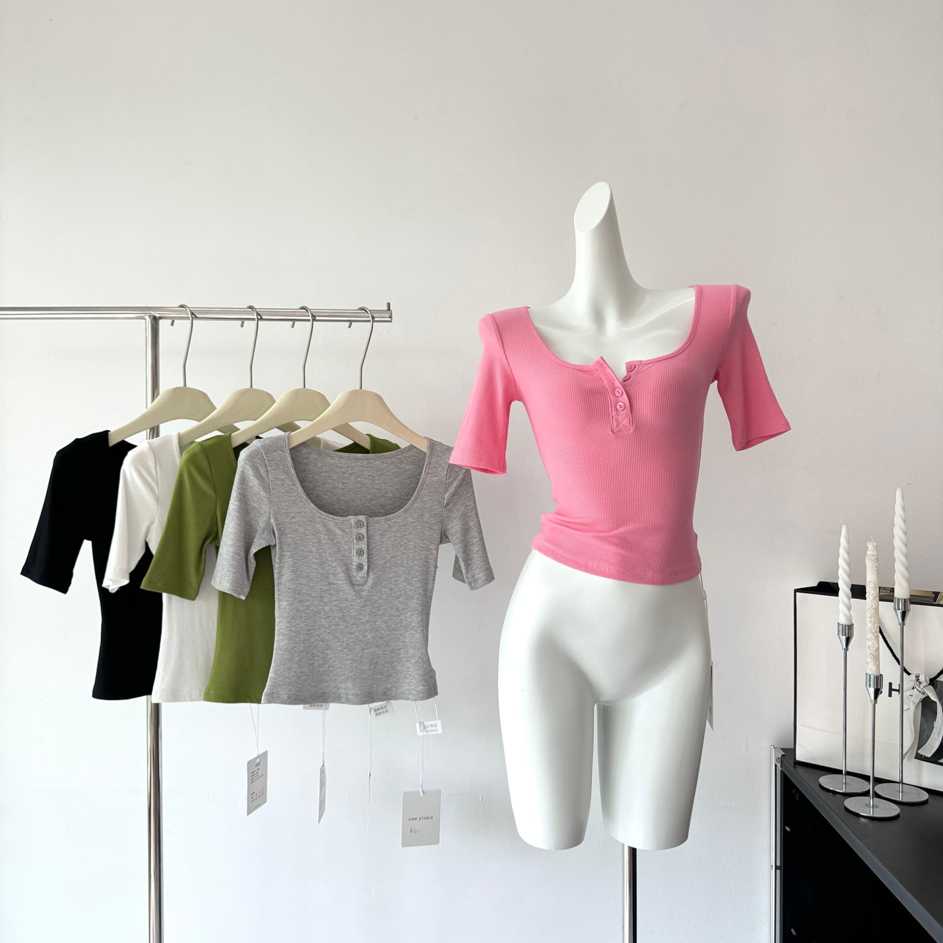jmshop 타운 가게 일 부드러운 욕망 끓인 물 프로 피부 주간 실크 양모 반팔 티셔츠