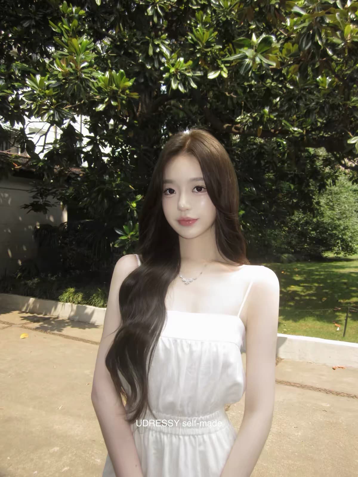 udressy 직접 만든 소녀 오래된 돈 주간 실크 아마 휴가 슬립 드레스 이미지 2