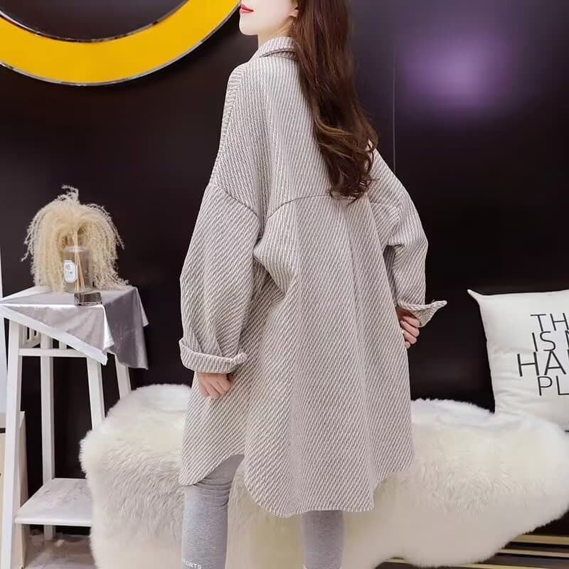 원본 솜씨 두꺼운 뭐라구? 가을 겨울 새로운 느긋한 바람 POLO 칼라 셔츠 레트로 작은 샤넬 스타일 재킷 이미지 2