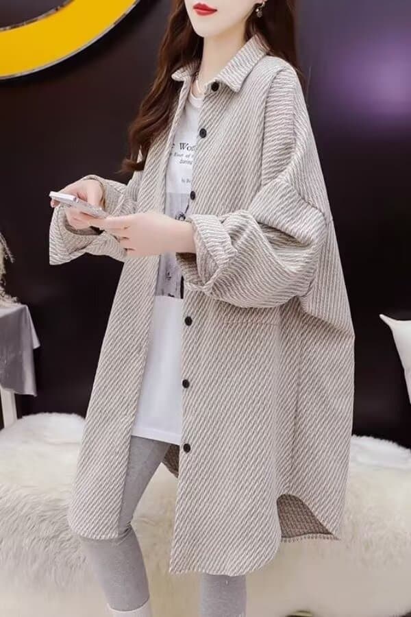 원본 솜씨 두꺼운 뭐라구? 가을 겨울 새로운 느긋한 바람 POLO 칼라 셔츠 레트로 작은 샤넬 스타일 재킷 상세 이미지 2