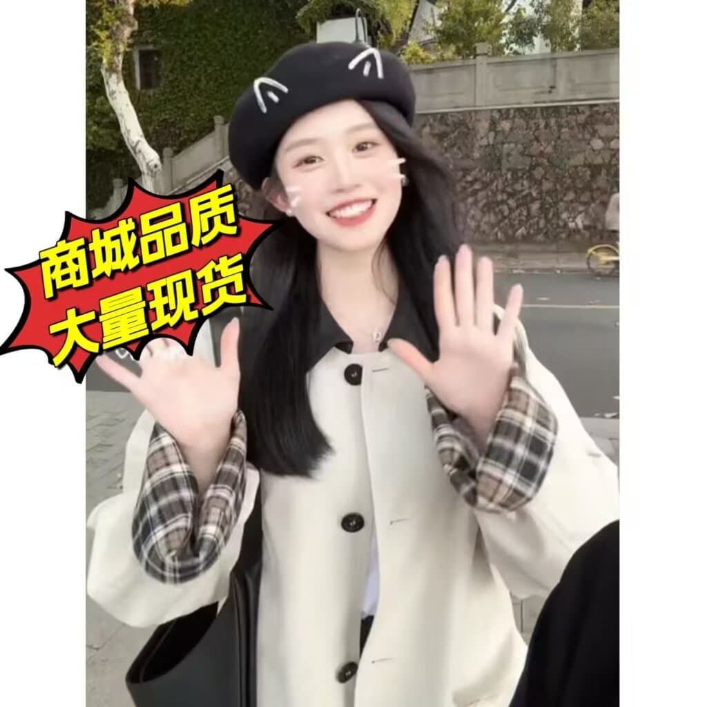 한 부서 바람막이 여성 코트 2026 봄 가을 새로운 작은 키 열린 봄 캐주얼 그는 벤 바람 고급 센스 일본식