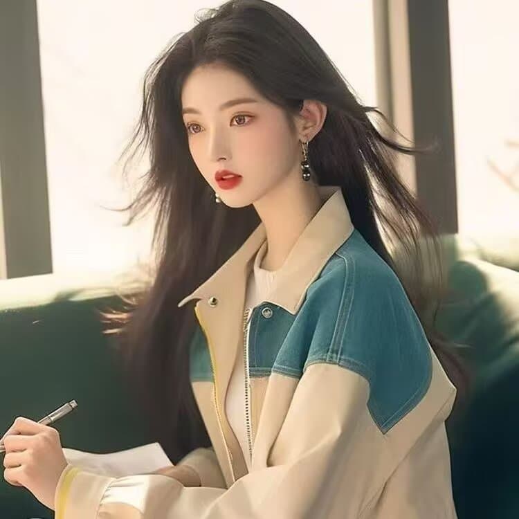가을 2026 새로운 폭발 패션 외국 가스 한 부서 착용 가져 가라. 고급 센스 화이트 패치워크 폴로 칼라 긴팔 여성 코트 이미지 3