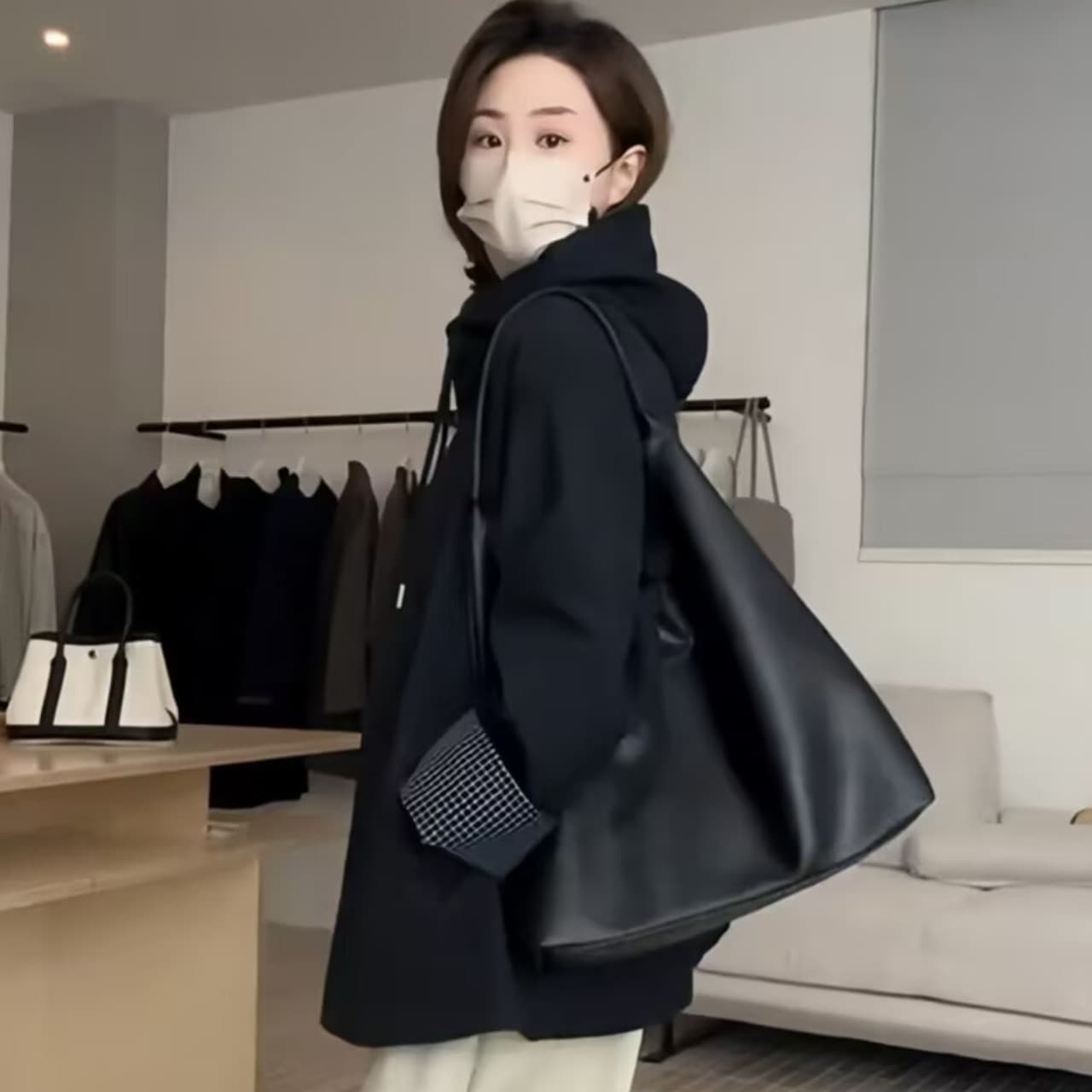 고급 배색 바람막이 2026 재킷 봄 가을 밖으로 조각 루즈핏 영국식 새로운 코트 슬림해 보이는 중간 길이 여성 코트 이미지 4