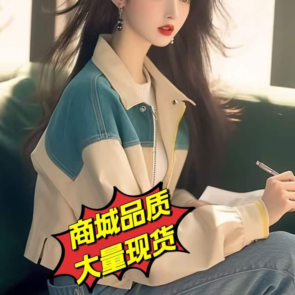 가을 2026 새로운 폭발 패션 외국 가스 한 부서 착용 가져 가라. 고급 센스 화이트 패치워크 폴로 칼라 긴팔 여성 코트