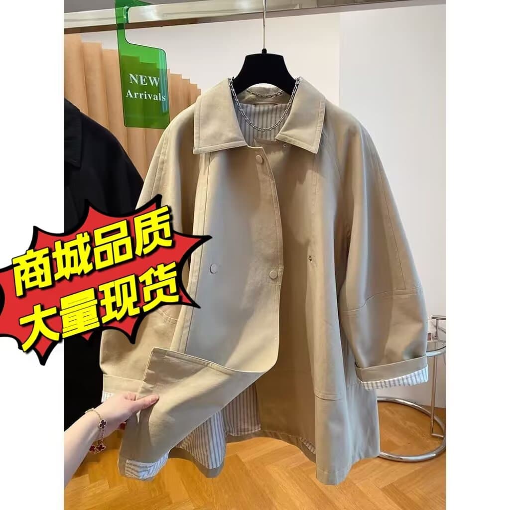 가을 겨울 새로운 문예 루즈핏 캐주얼 중간 길이 재킷 재킷