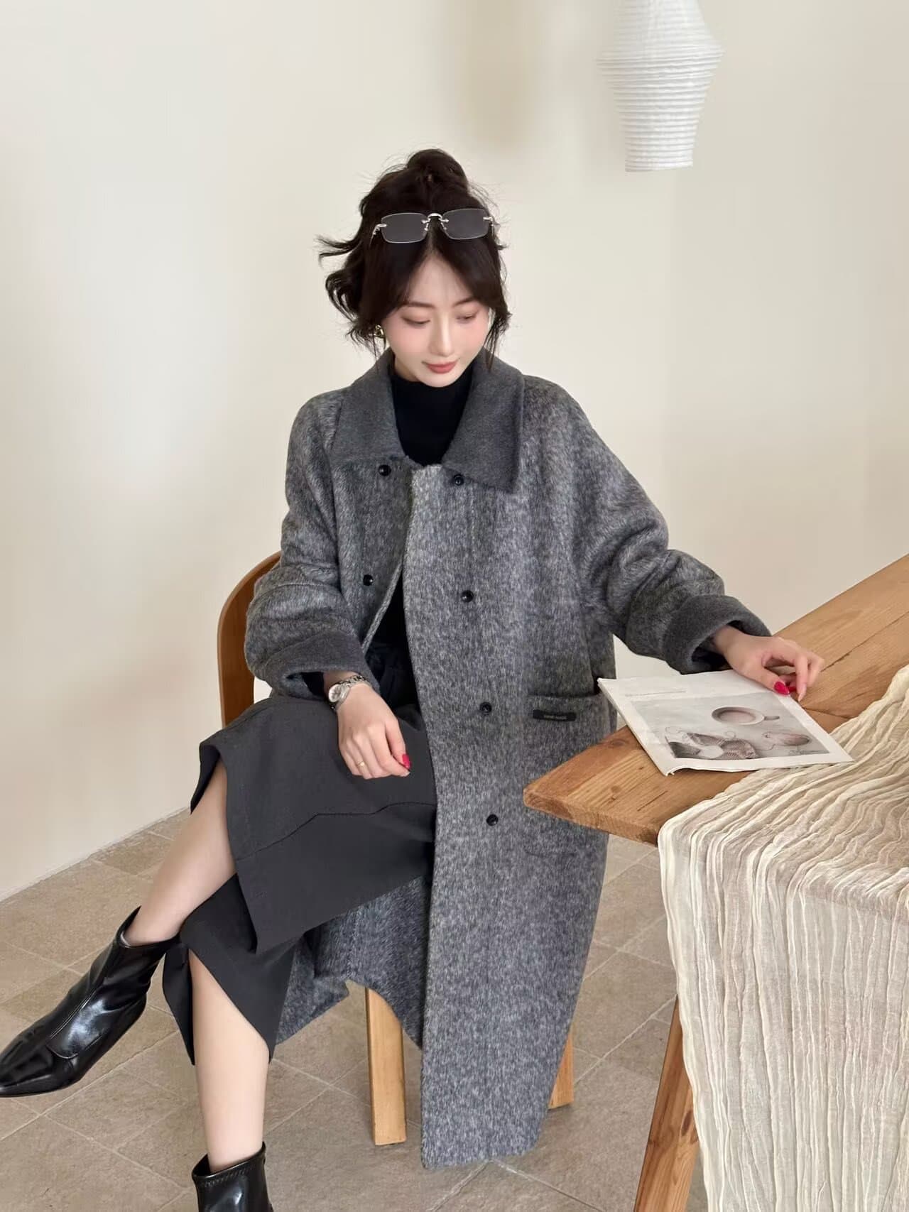 실사 고급 높은 품질 정통 양면 양모 코트 2026 겨울 새로운 상세 이미지 15