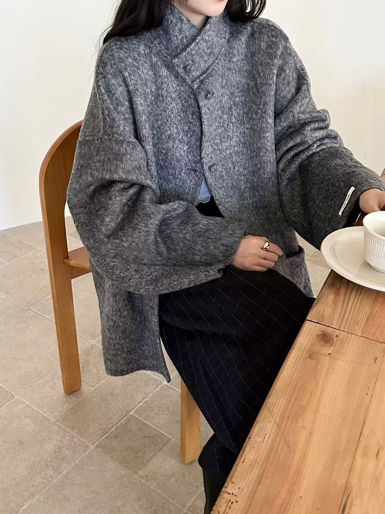 실사 고급 높은 품질 정통 양면 양모 코트 2026 겨울 새로운 상세 이미지 1