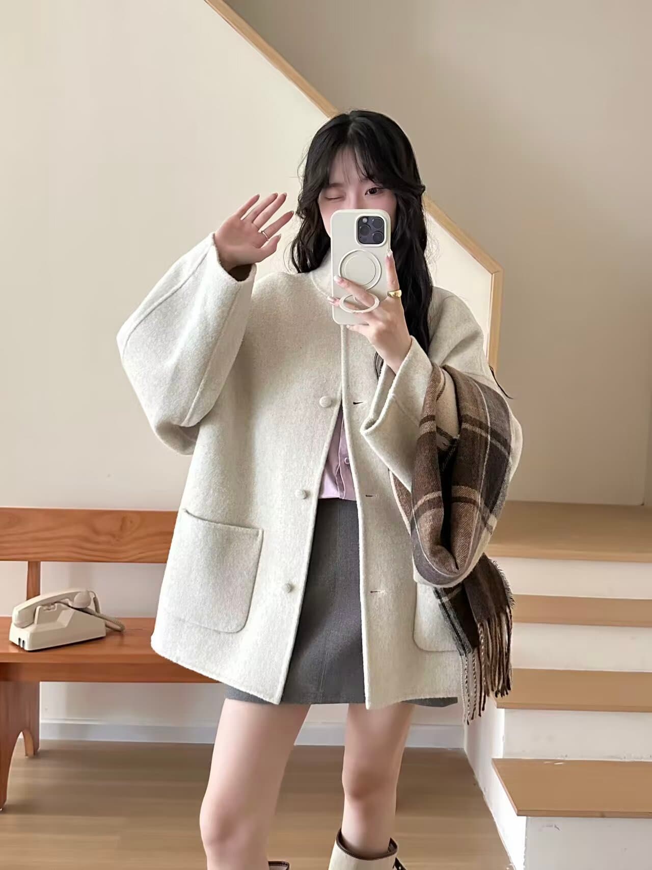 실사 고급 높은 품질 정통 양면 양모 코트 2026 겨울 새로운 상세 이미지 12