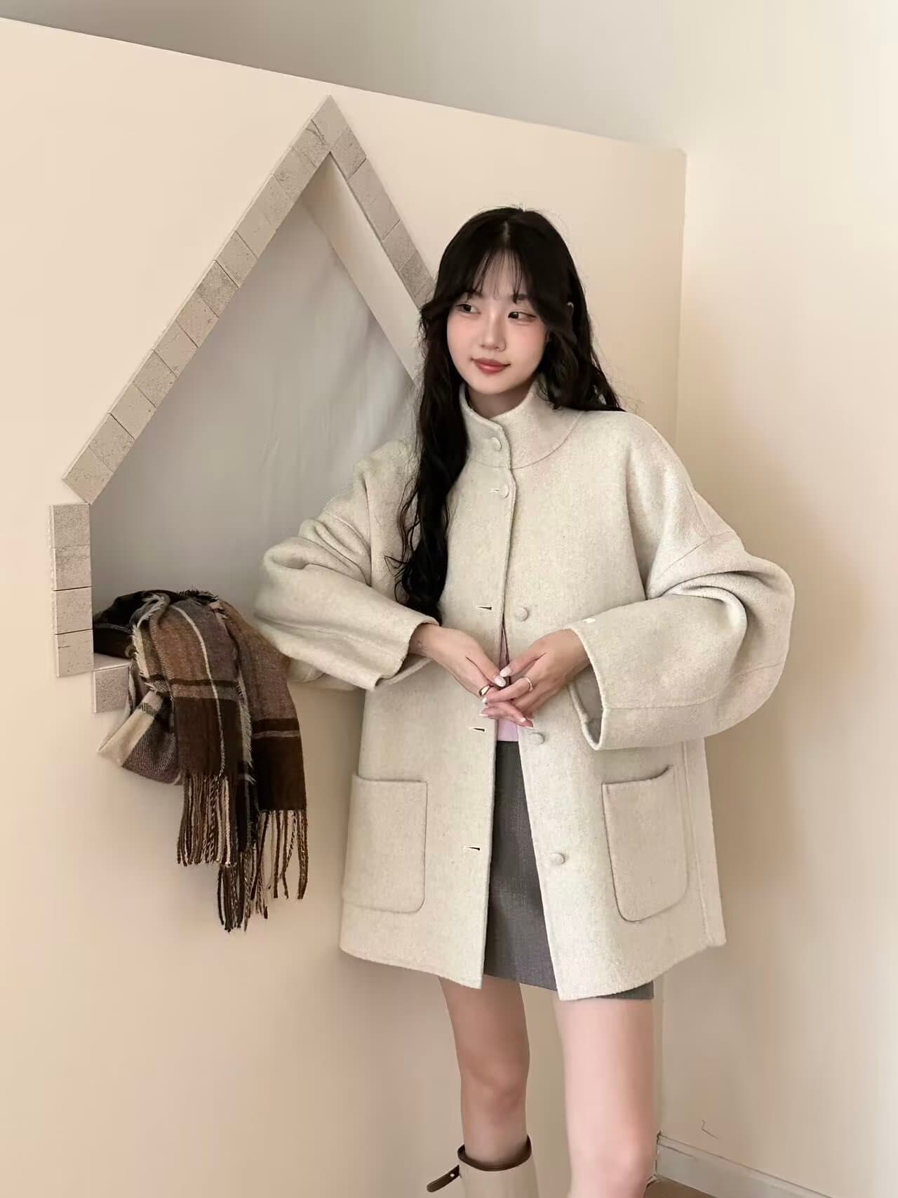 실사 고급 높은 품질 정통 양면 양모 코트 2026 겨울 새로운 상세 이미지 14
