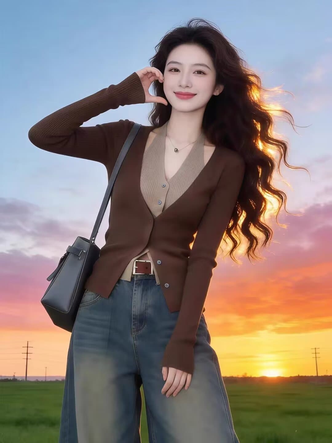 패션 한국 스타일 페이크 레이어드 반팔 티셔츠 외국 가스 여름 얇고 가벼운 패션 배색 패치워크 슬림해 보이는 작은 대중 니트 스웨터 상세 이미지 5