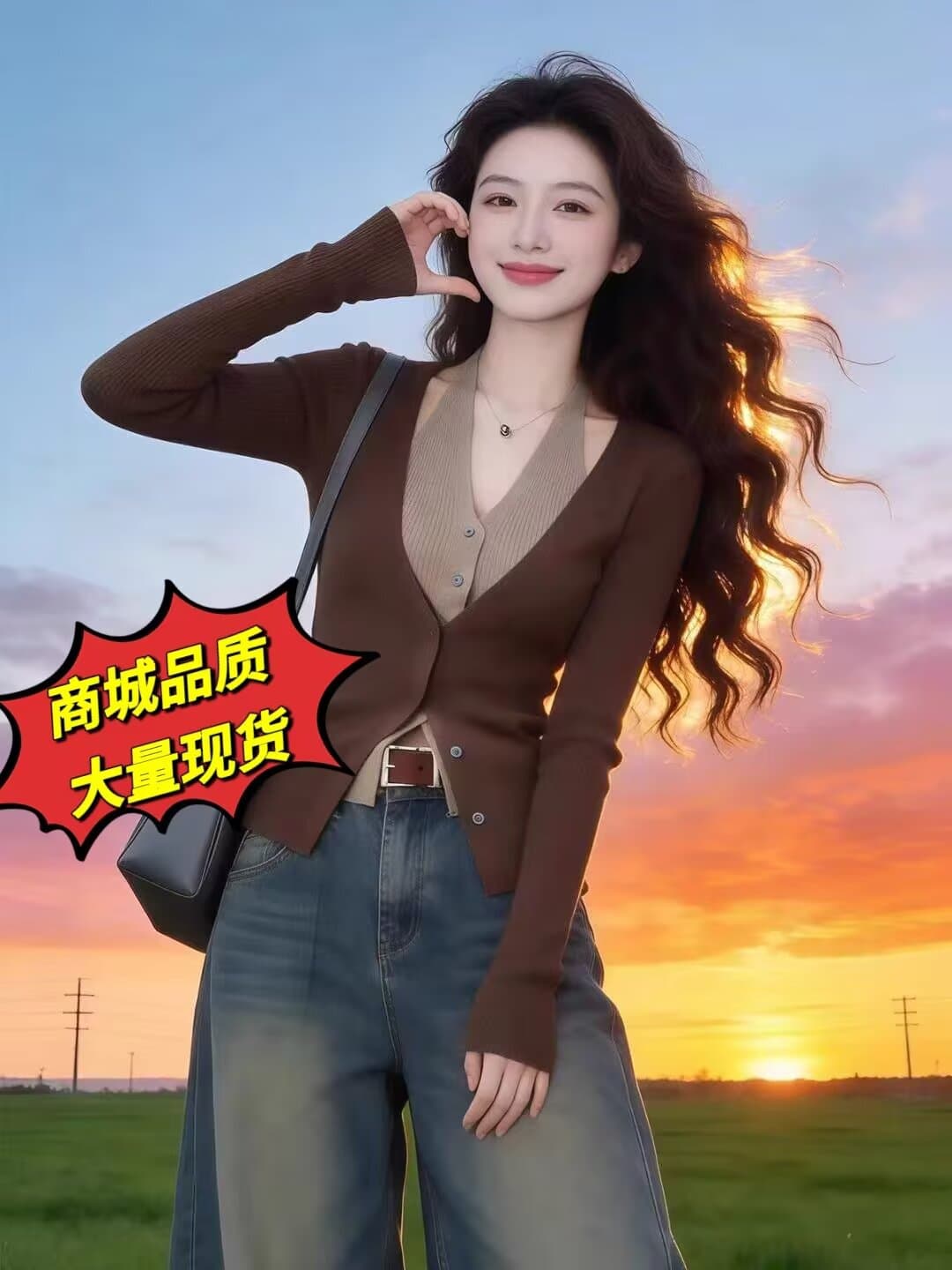 패션 한국 스타일 페이크 레이어드 반팔 티셔츠 외국 가스 여름 얇고 가벼운 패션 배색 패치워크 슬림해 보이는 작은 대중 니트 스웨터 이미지 2