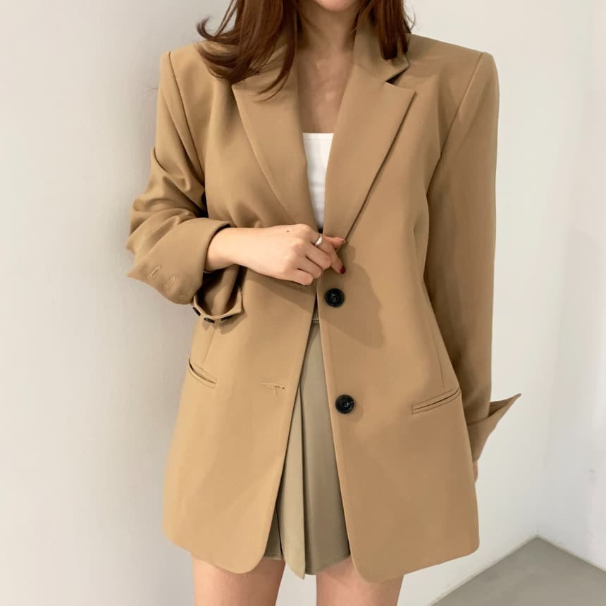 크기 있음 업데이트 한국 chic 클래식 레트로 다용도 블레이저 이미지 5