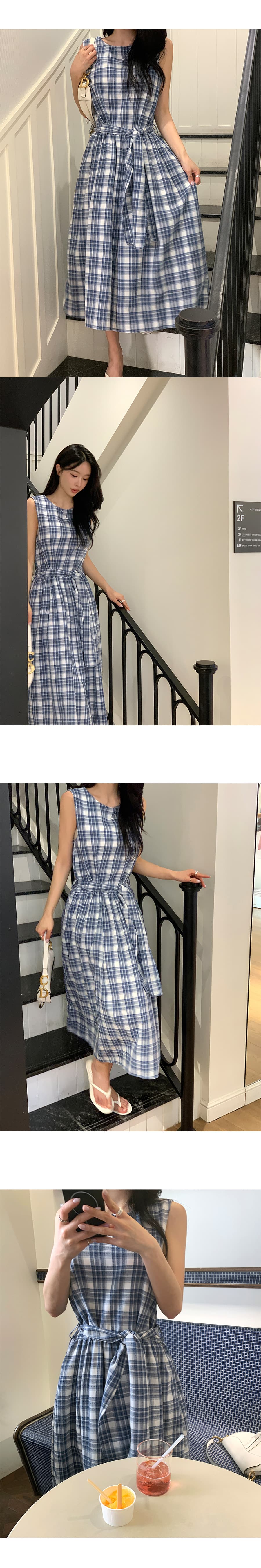 크기 있음 업데이트 한국 chic 프랑스식 클래식 레트로 라운드 넥 레이스업 조끼 대 치마 드레스 상세 이미지 5