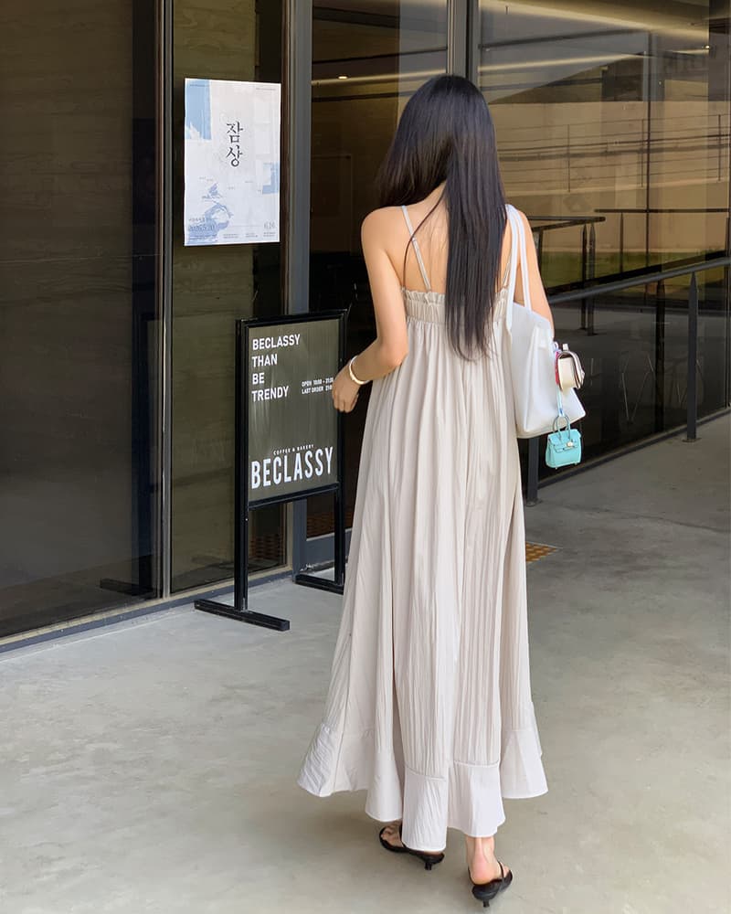 크기 있음 업데이트 한국 chic 프랑스식 루즈핏 대 치마 슬립 드레스 이미지 3