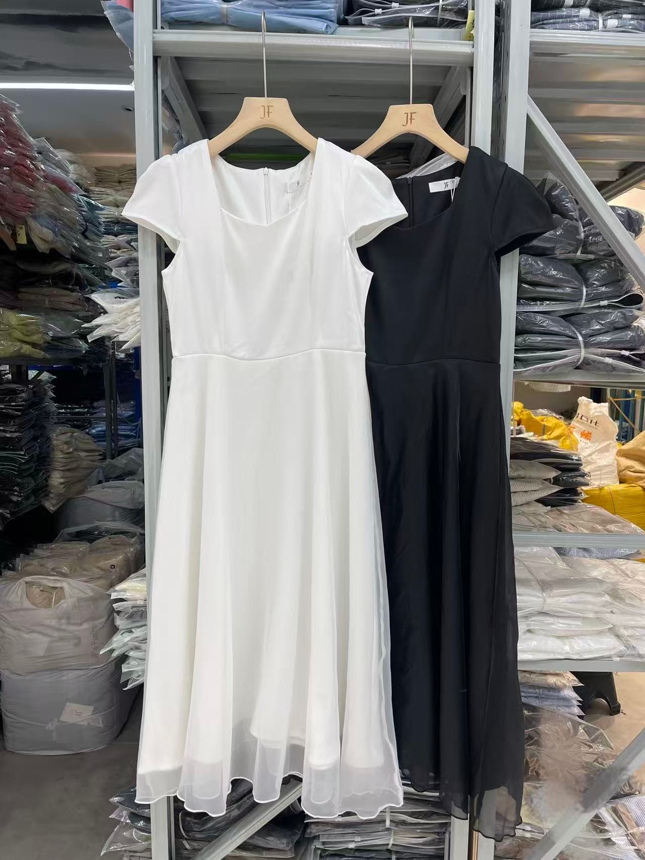크기 있음 업데이트 한국 chic 프랑스식 부드러운 바람 광장 칼라 이중층 치마 디자인 품격 드레스 이미지 4